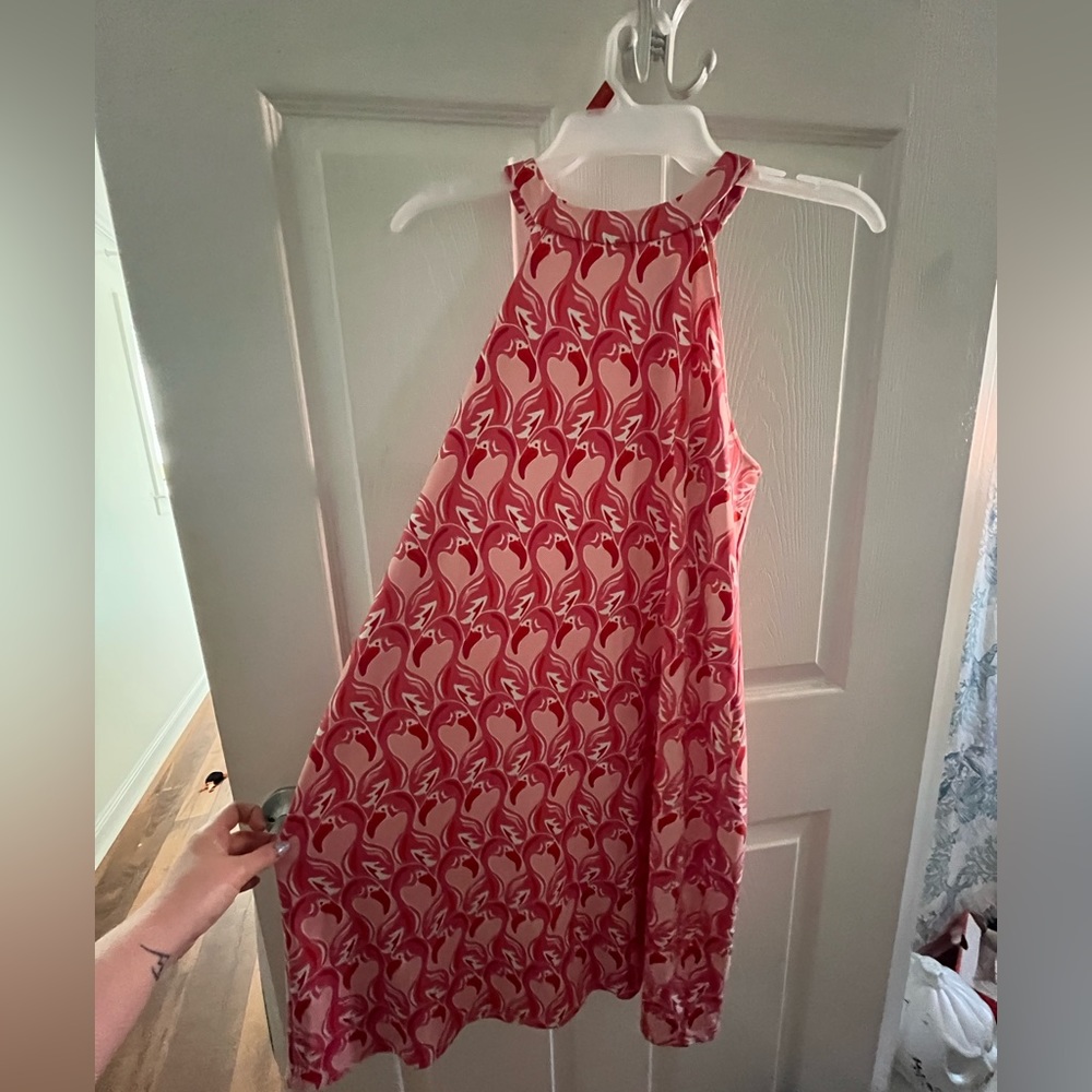 Versona Pink Flamingo Print Dress